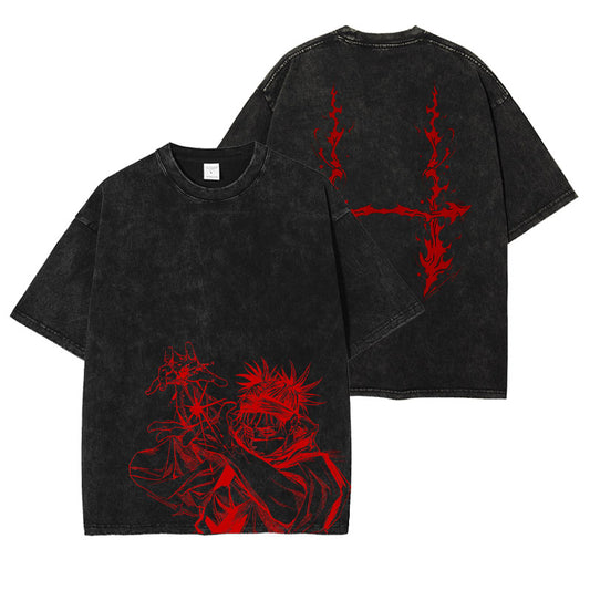 [Jujutsu Kaisen] CHOSO Oversized Vintage Grey/Black T-shirt