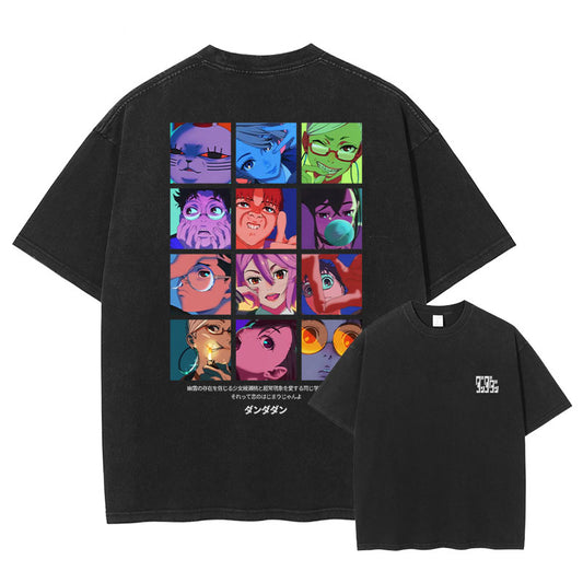 [Dan Da Dan] INTRO Camiseta extragrande blanca y negra