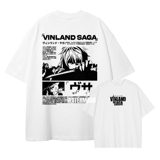 [Vinland Saga] Camiseta extragrande blanca/albaricoque de THORFINN