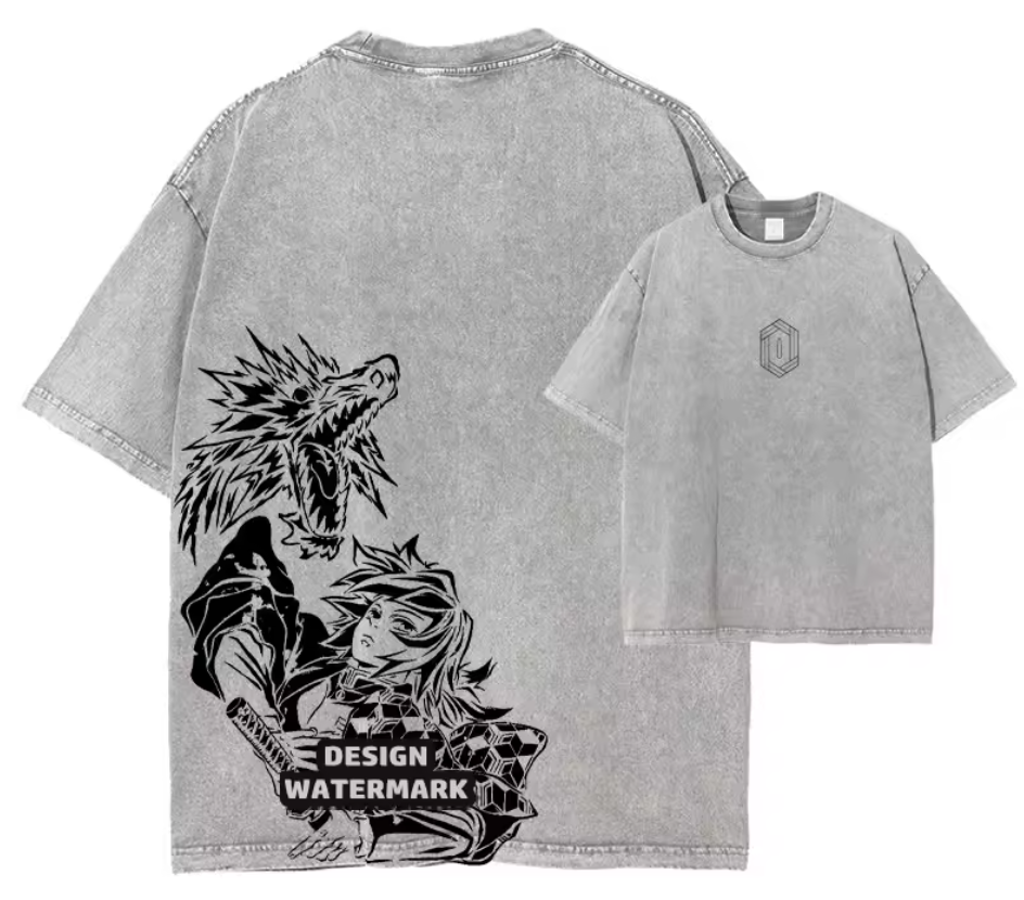 [Demon Slayer] RENGOKU Camiseta vintage extragrande 2
