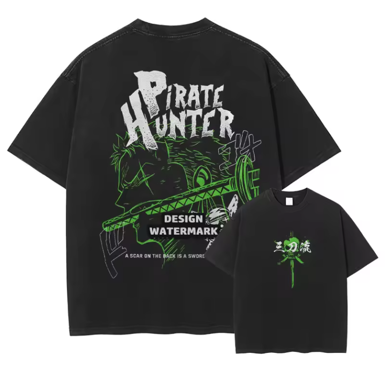 [One Piece] Camiseta vintage extragrande LAW 4