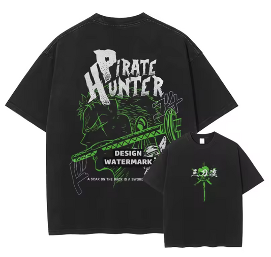 [One Piece] Camiseta vintage extragrande LAW 4