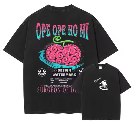 [One Piece] Camiseta vintage extragrande LAW 4