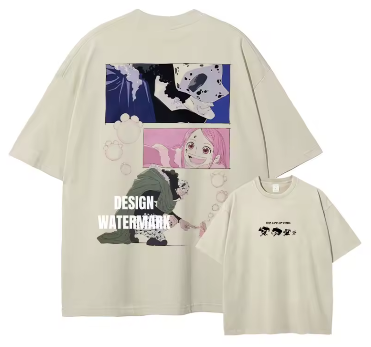 [One Piece] Camiseta vintage extragrande HANCOCK 3