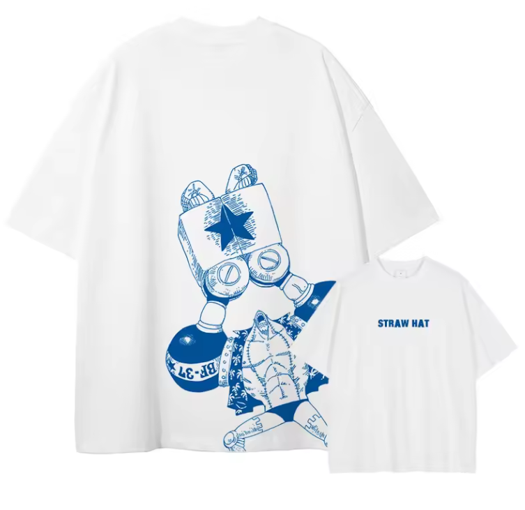 [One Piece] Camiseta extragrande color albaricoque de FRANKY