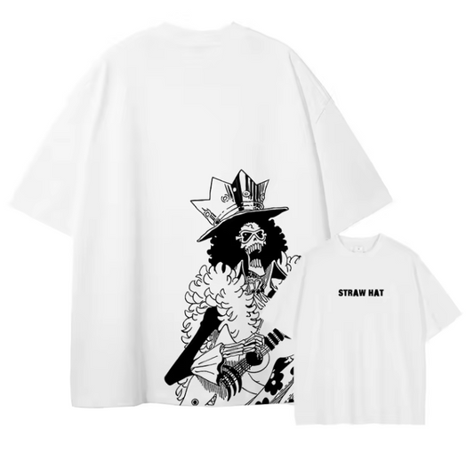 [One Piece] Camiseta extragrande color albaricoque de BROOK