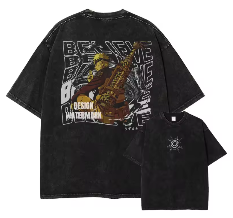 [One Piece] Camiseta vintage extragrande HANCOCK 3