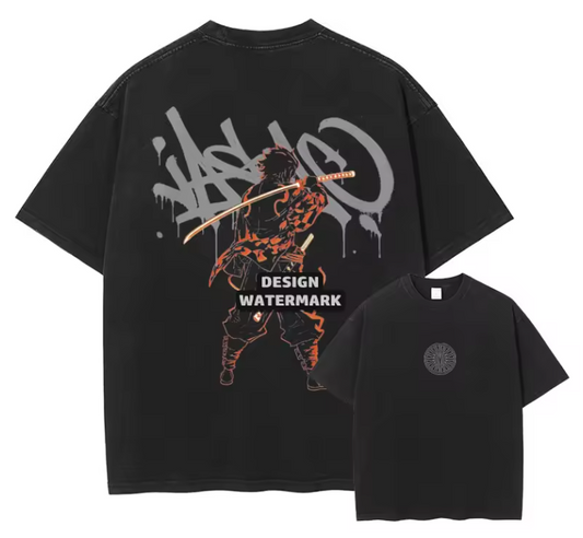 [Demon Slayer] RENGOKU Camiseta vintage extragrande 2