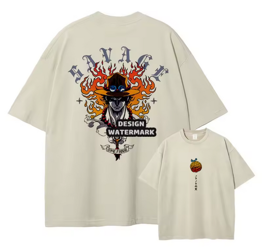 [One Piece] Camiseta vintage extragrande de JINBE