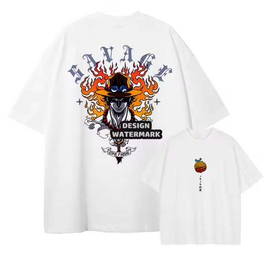 [One Piece] Camiseta vintage extragrande de JINBE