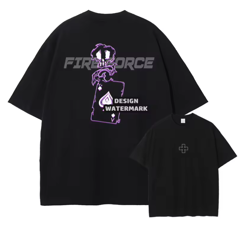[Fire Force] Camiseta extragrande BENIMARU en blanco, albaricoque y estilo vintage
