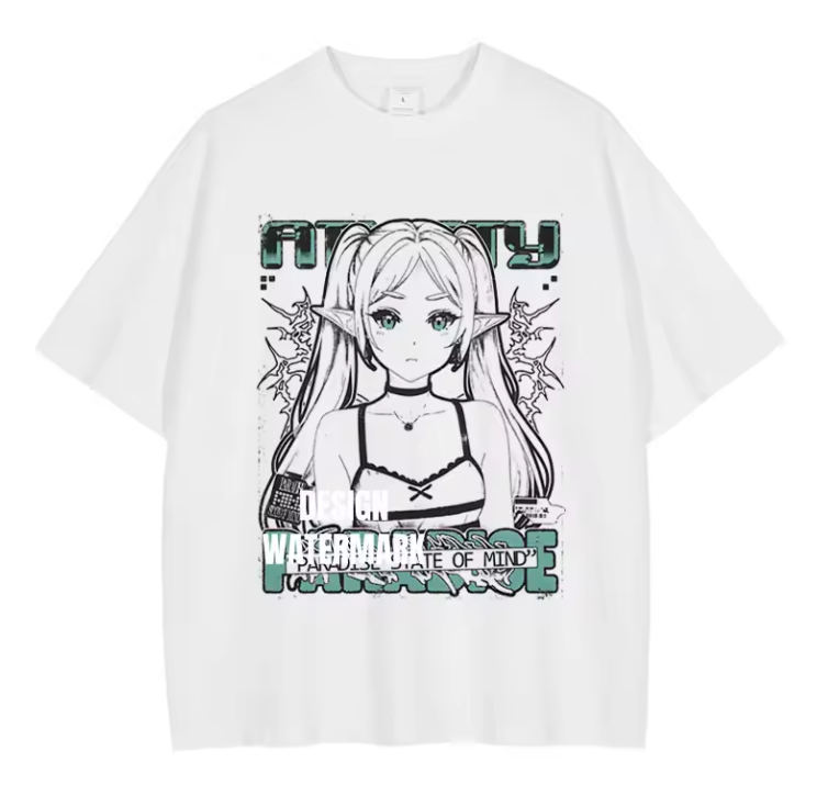 [Frieren] FRIEREN Camiseta extragrande blanca/albaricoque