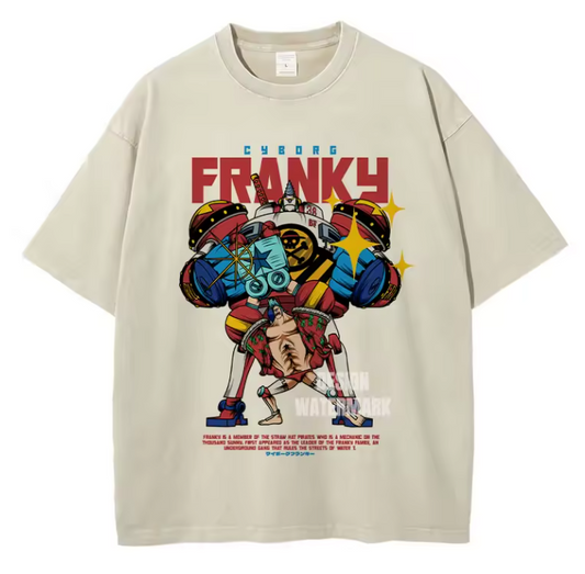 [One Piece] Camiseta vintage extragrande de FRANKY