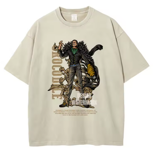[One Piece] Camiseta vintage extragrande de cocodrilo