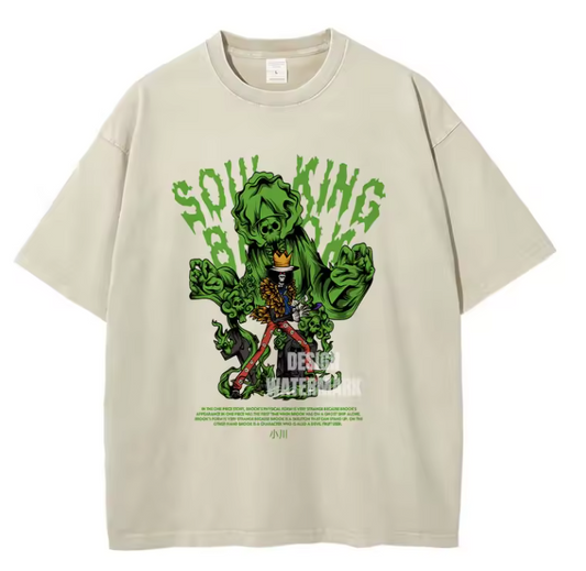 [One Piece] Camiseta vintage extragrande de BROOK