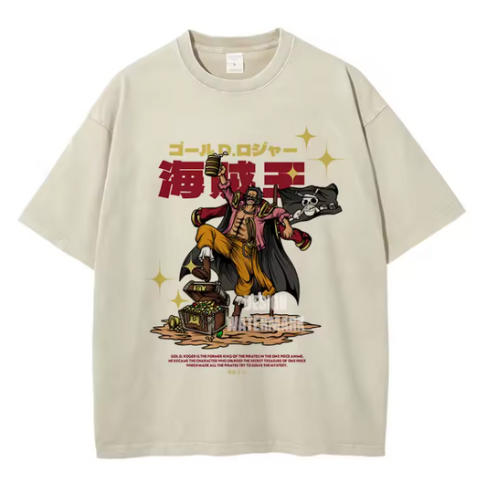 [One Piece] Camiseta vintage extragrande de ROGER