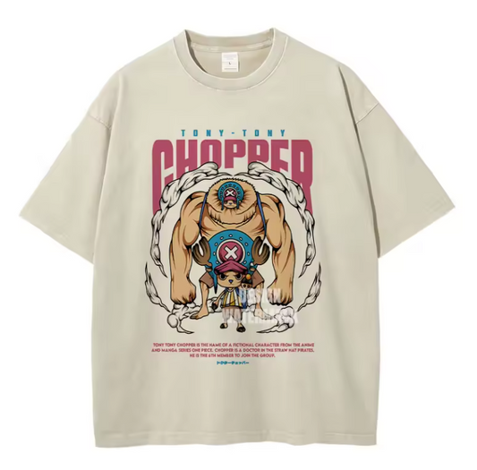 [One Piece] Camiseta vintage extragrande CHOPPER