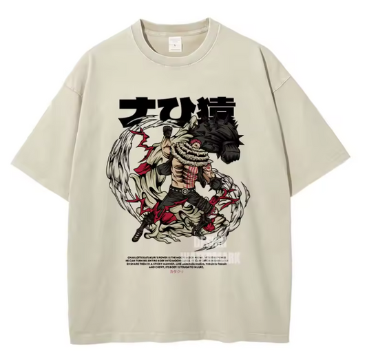 [One Piece] Camiseta vintage extragrande KATAKURI