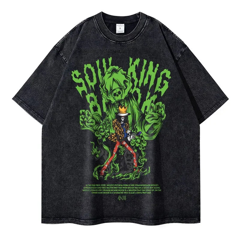 [One Piece] BROOK Oversized Vintage T-shirt