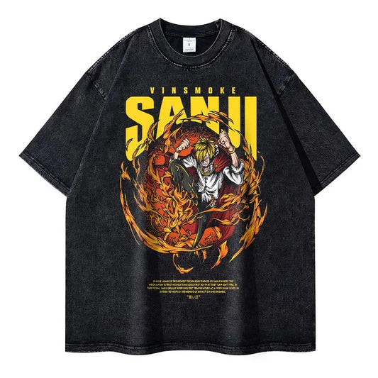 [One Piece] SANJI Oversized Vintage T-shirt