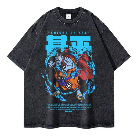 [One Piece] JINBE Oversized Vintage T-shirt