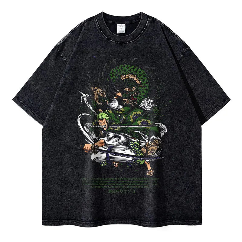 [One Piece] ZORO Oversized Vintage T-shirt