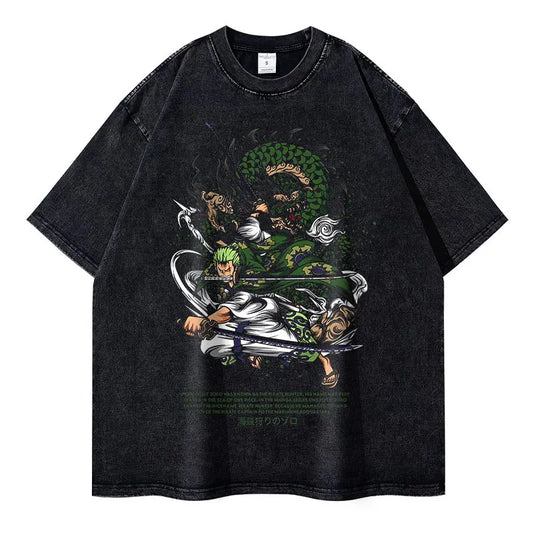 [One Piece] ZORO Oversized Vintage T-shirt
