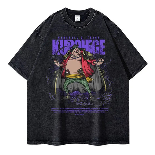 [One Piece] KUROHIGE Oversized Vintage T-shirt