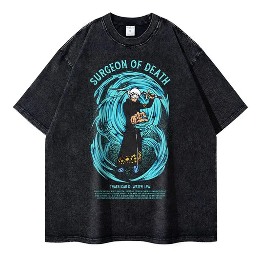 [One Piece] LAW Oversized Vintage T-shirt