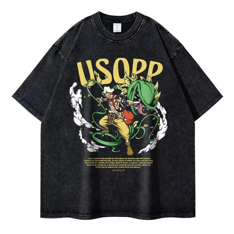 [One Piece] USOPP Oversized Vintage T-shirt