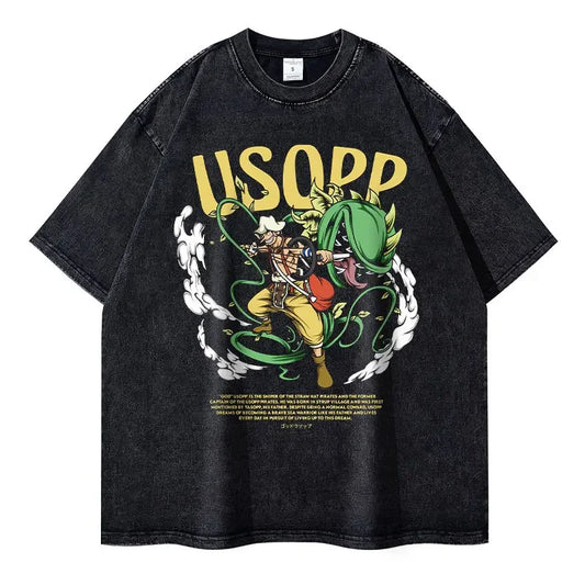 [One Piece] USOPP Oversized Vintage T-shirt