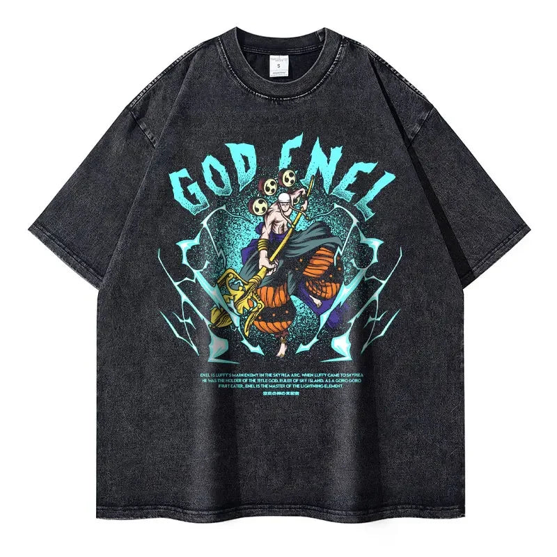 [One Piece] ENEL Oversized Vintage T-shirt