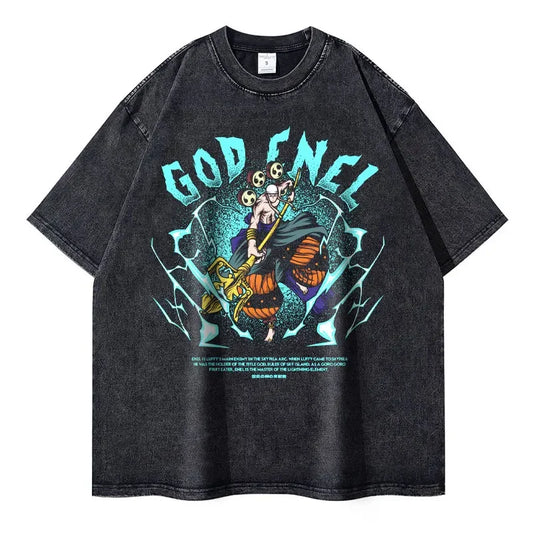 [One Piece] ENEL Oversized Vintage T-shirt
