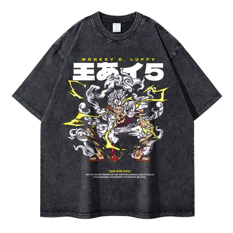 [One Piece] LUFFY (NIKA) Oversized Vintage T-shirt