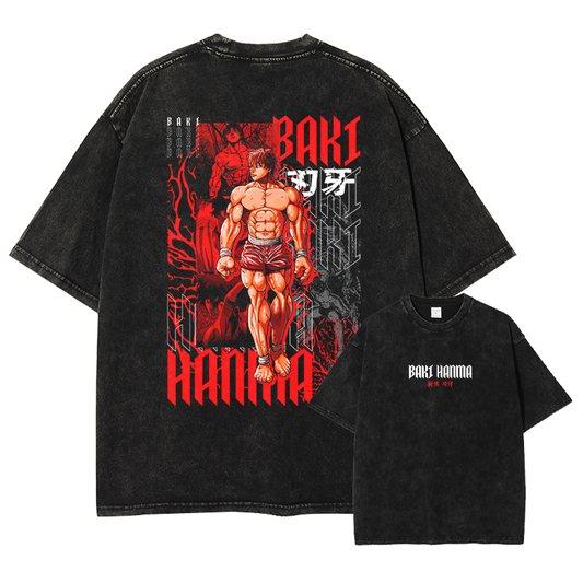 [Baki] Camiseta vintage extragrande BAKI