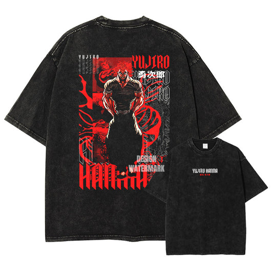 [Baki] Camiseta vintage extragrande de YUJIRO