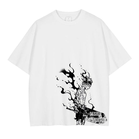 [Black Clover] Camiseta extragrande blanca/albaricoque de ASTA