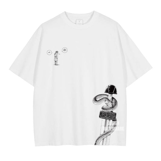 [Vinland Saga] Camiseta extragrande blanca/albaricoque de SWORD
