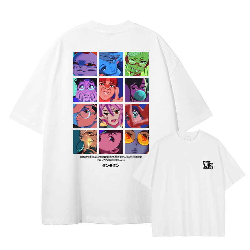 [Dan Da Dan] INTRO Camiseta extragrande blanca y negra