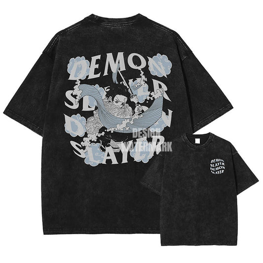 [Demon Slayer] Camiseta vintage extragrande de TANJIRO 2