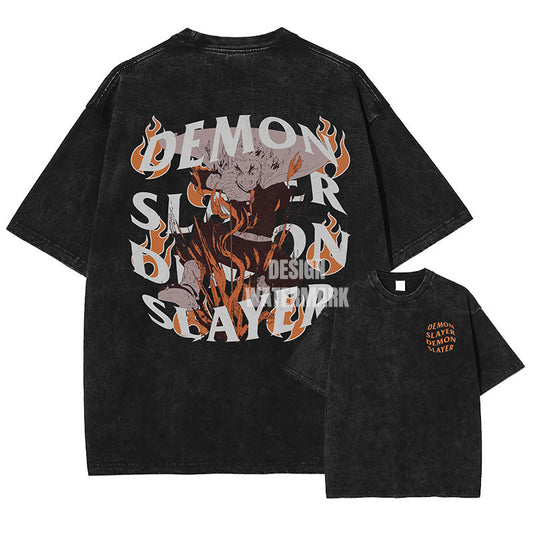 [Demon Slayer] RENGOKU Oversized Vintage T-shirt