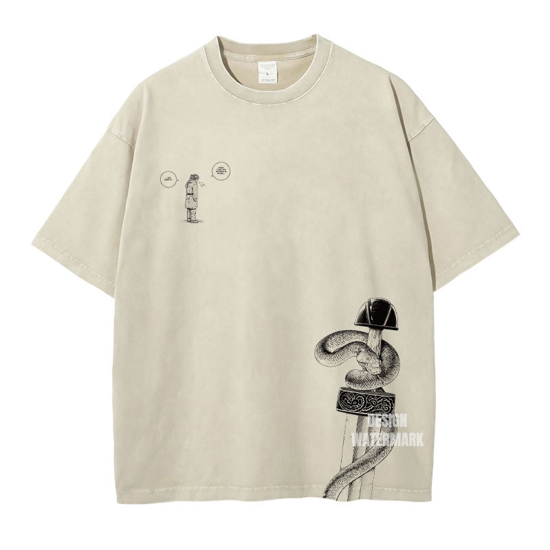 [Vinland Saga] Camiseta extragrande blanca/albaricoque de SWORD