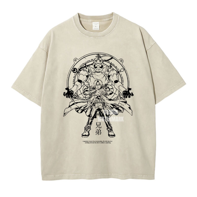 [Fullmetal Alchemist] EDWARD Oversized White/Apricot T-shirt