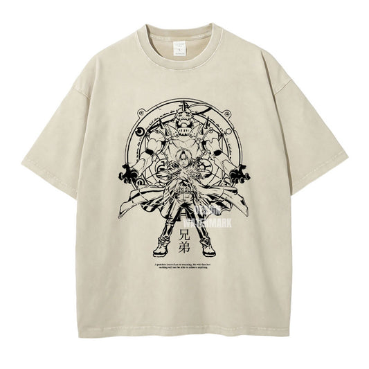 [Fullmetal Alchemist] Camiseta extragrande blanca/albaricoque de EDWARD