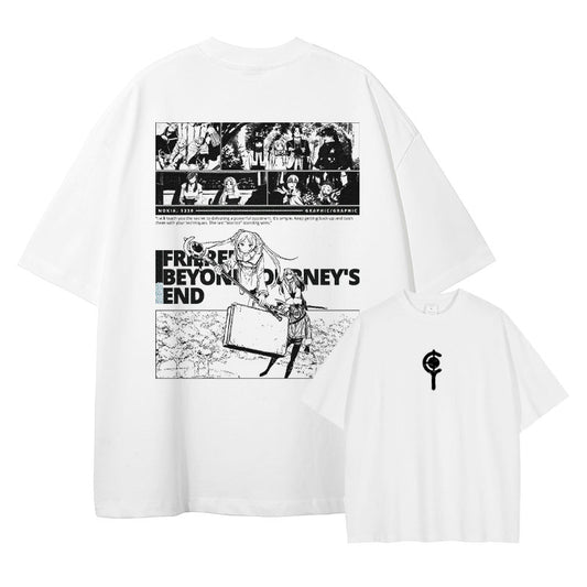 [Frieren] FRIEREN Oversized White/Apricot T-shirt