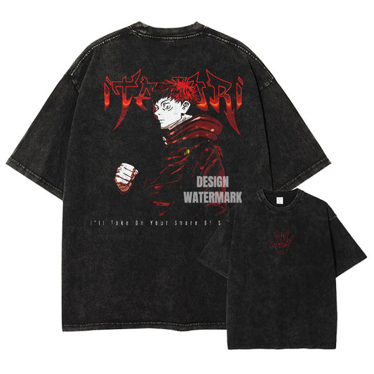 [Jujutsu Kaisen] ITADORI Oversized Vintage T-shirt