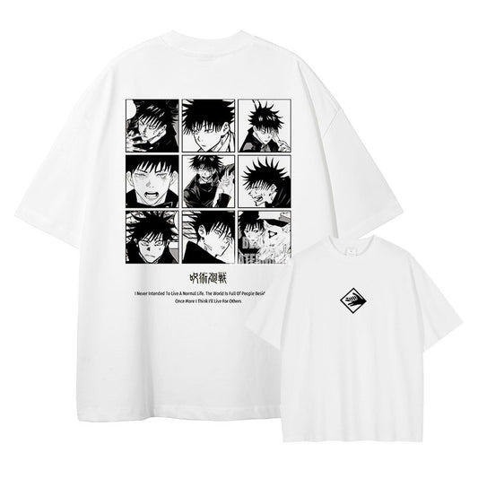 [Jujutsu Kaisen] FUSHIGURO Oversized White/Apricot T-shirt