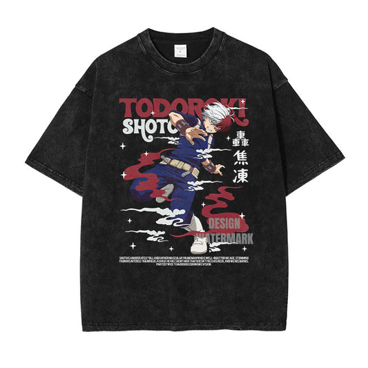 [My Hero Academia] TODOROKI Oversized Vintage T-shirt