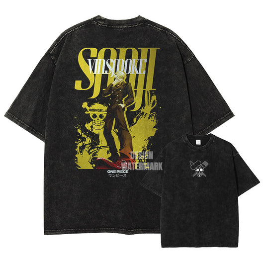 [One Piece] SANJI Oversized Vintage T-shirt 2