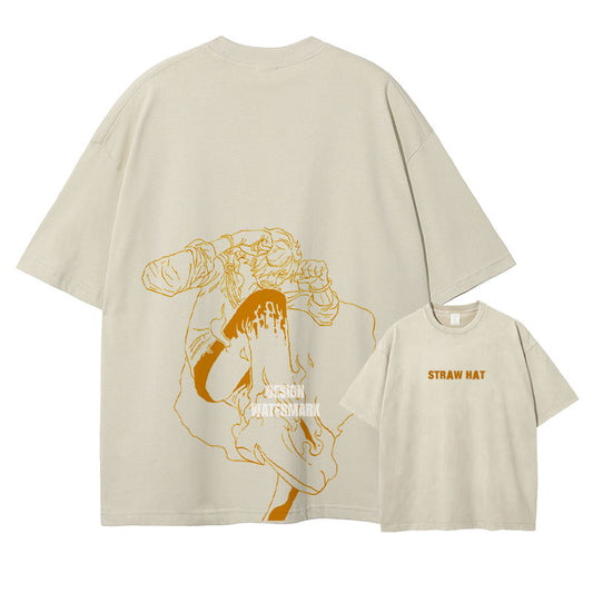 [One Piece] SANJI Oversized Apricot T-shirt